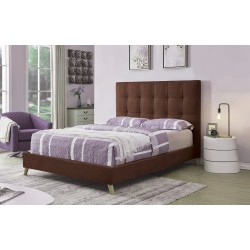 Madrid Gustavia Bed 160x200 cm Brown Fabric