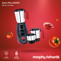 Morphy Richards AeroPlus BK 500W 2YW Mixer Grinder