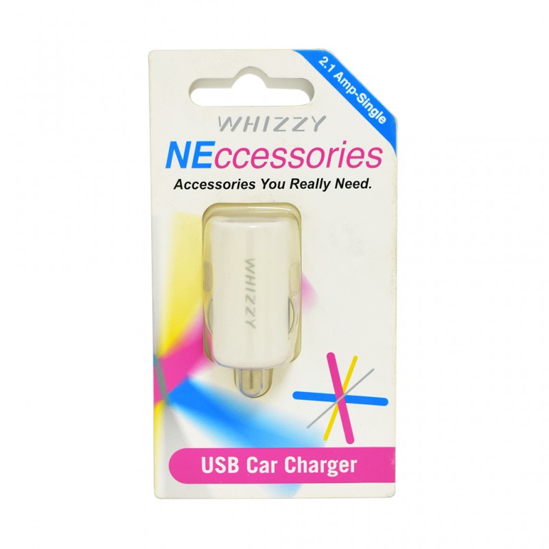 Whizzy USBC1W 2.1Amp USB Car Charger White