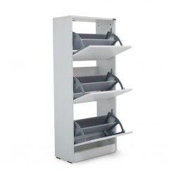 Portland Shoe Rack 3 Sections White Color