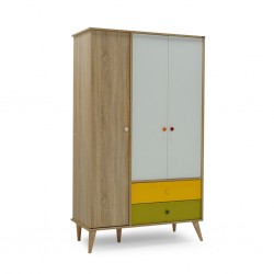 Eveline Teen Wardrobe 3 Doors Sonoma&Mixed Colors