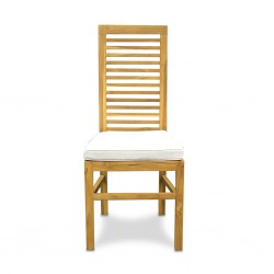 Dylan Dining Chair In Teak Fabric Cushion Seat