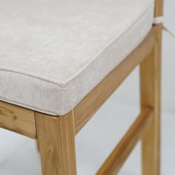 Dylan Dining Chair In Teak Fabric Cushion Seat