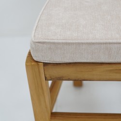 Dylan Dining Chair In Teak Fabric Cushion Seat