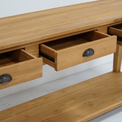 Parco Console Table W/3 Drawers In Teak