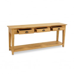 Parco Console Table W/3 Drawers In Teak