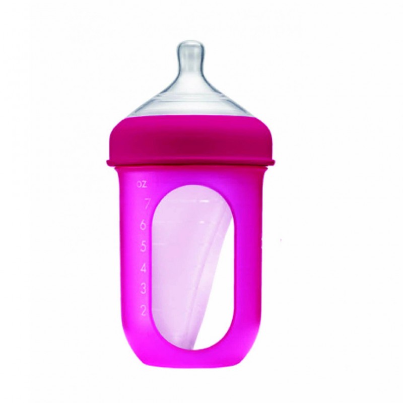 Boon Nursh Silicone Pouch Bottle 8oz-Pink