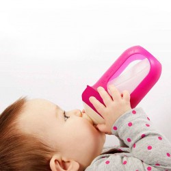 Boon Nursh Silicone Pouch Bottle 8oz-Pink