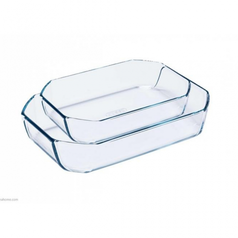 Pyrex Set 2 x Rect Roaster (33x22x7 + 30x20x7) "O" Pyrex Set 2 x Rect Roaster (33x22x7 + 30x20x7) "O"