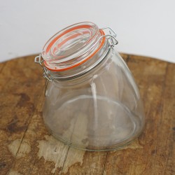 Zibo 7010A-3 1000ml Clear Glass Jar With Clip "O"