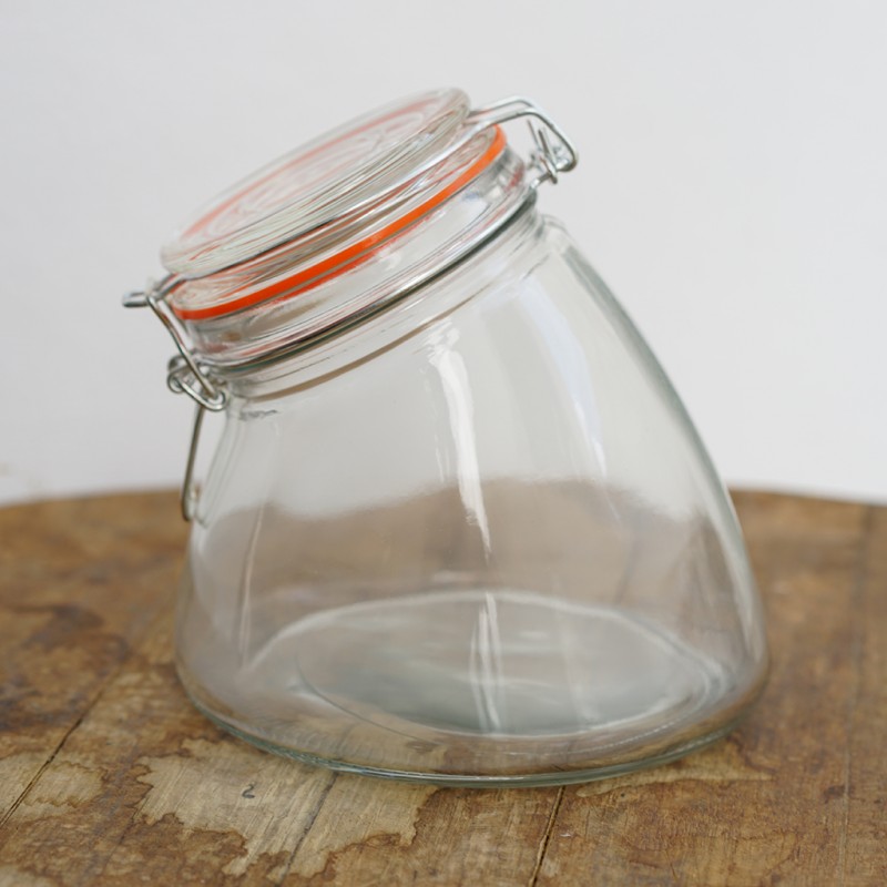 Zibo 7010A-3 1000ml Clear Glass Jar With Clip "O"