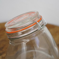 Zibo 7010A-3 1000ml Clear Glass Jar With Clip "O"