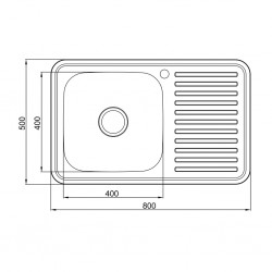 Dura Sink 8050 Single Drainer 800x500x180