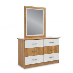 Tessa Dressing Table+Pouf MDF Off White & Oak