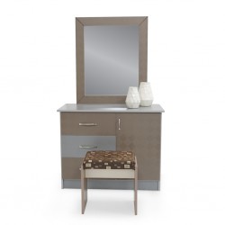 Malone Dressing Table+Pouf MDF Grey & Cappucino