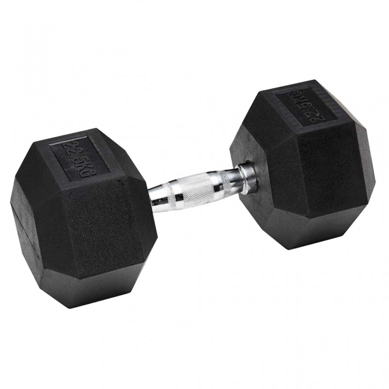 Black Rubber Hex Dumbbell Set 22.5kg Black Rubber Hex Dumbbell Set 22.5kg