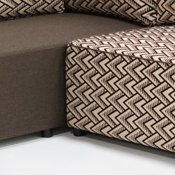 Angelo Corner LHF Chaise+RHF 3Seater+Ottoman Brown