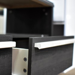 Clio Low TV Cabinet Melamine Ebony Oak