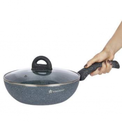 Wonderchef WON410 26cm Granite Wok With Lid 63152994