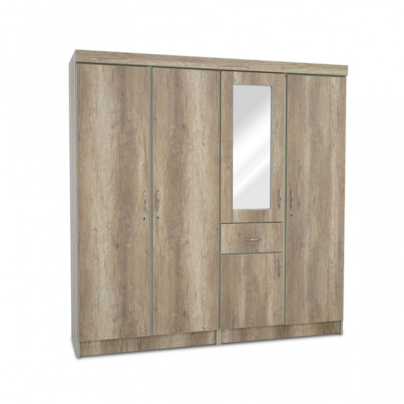 Venlo Wardrobe 4 Doors MDF Maroon