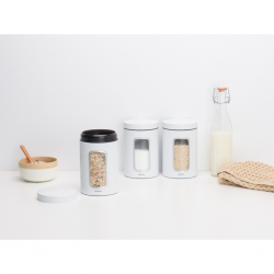 Brabantia 306068 1.4L White Window Canister Set 10YW "O"