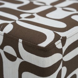 Picasso Ottoman in Pattern Brown Fabric