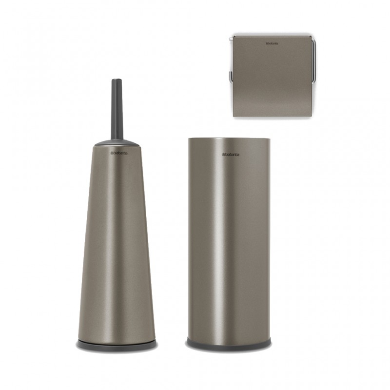 Brabantia 280641 ReNew Platinum Setof3 Toilet Accessory 10YW "O" Brabantia 280641 ReNew Platinum Setof3 Toilet Accessory 10YW "O"