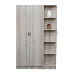 Azell 3 Dr wardrobe with open shelf+mirror MDF