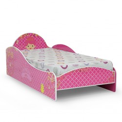 Hera Bed 90x190 cm Particle Board Pink Color