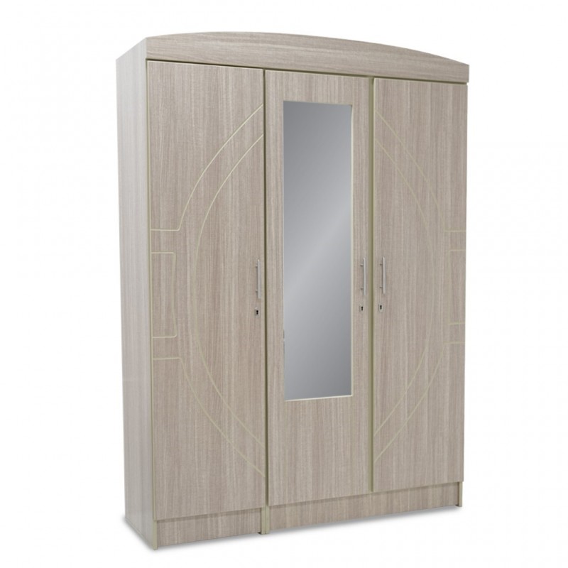 Danica Wardrobe 3 Doors MDF Melamine Linen