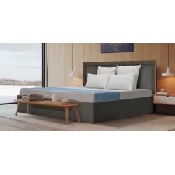 Malone Bed 180x200 cm MDF Grey & Cappucino