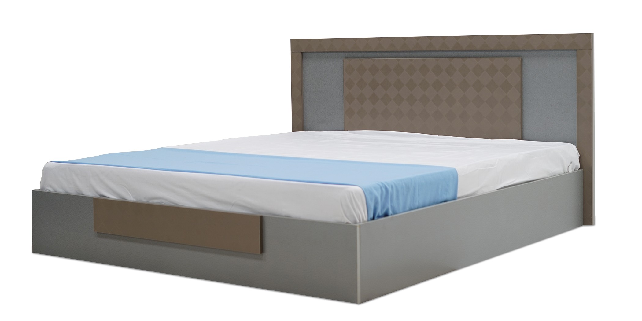 Malone Bed 180x200 cm MDF Grey & Cappucino