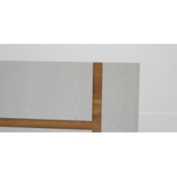 Tessa Bed 180x200 cm MDF Off White & Oak