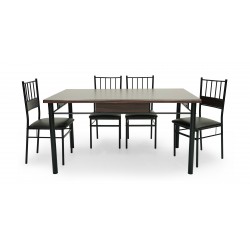 Ixora Table and 6 Chairs Metal/MDF Top