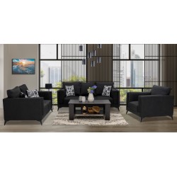 Burbank Sofa 3+2+1 Black Fabric