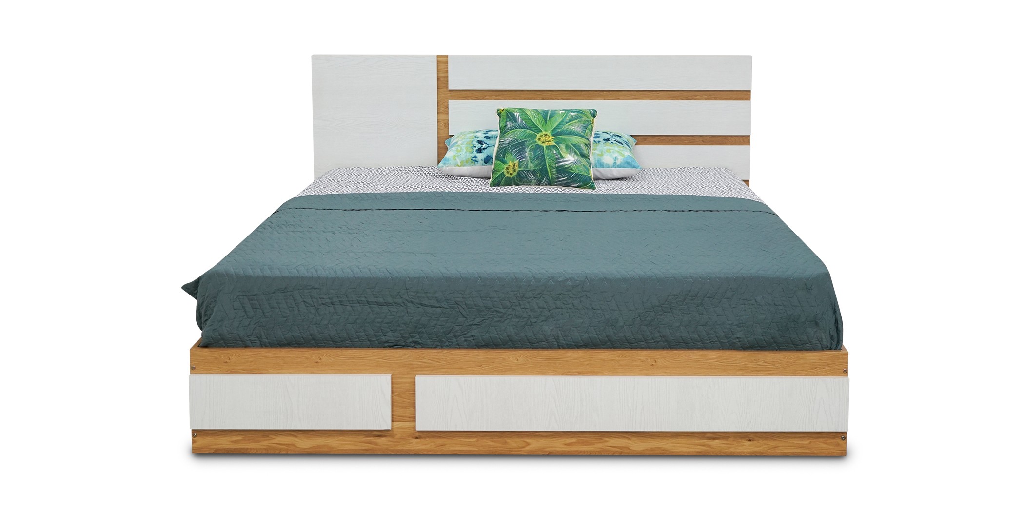 Elnora Bed 180x200cm Montana Oak & Lime White