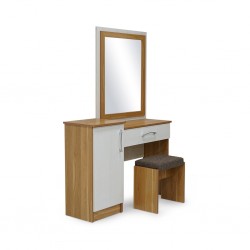 Elnora Dressing Table+Pouf Montana Oak & Lime White