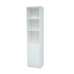 Image Bookshelf 3 Tiers+1 Cabinet White Color