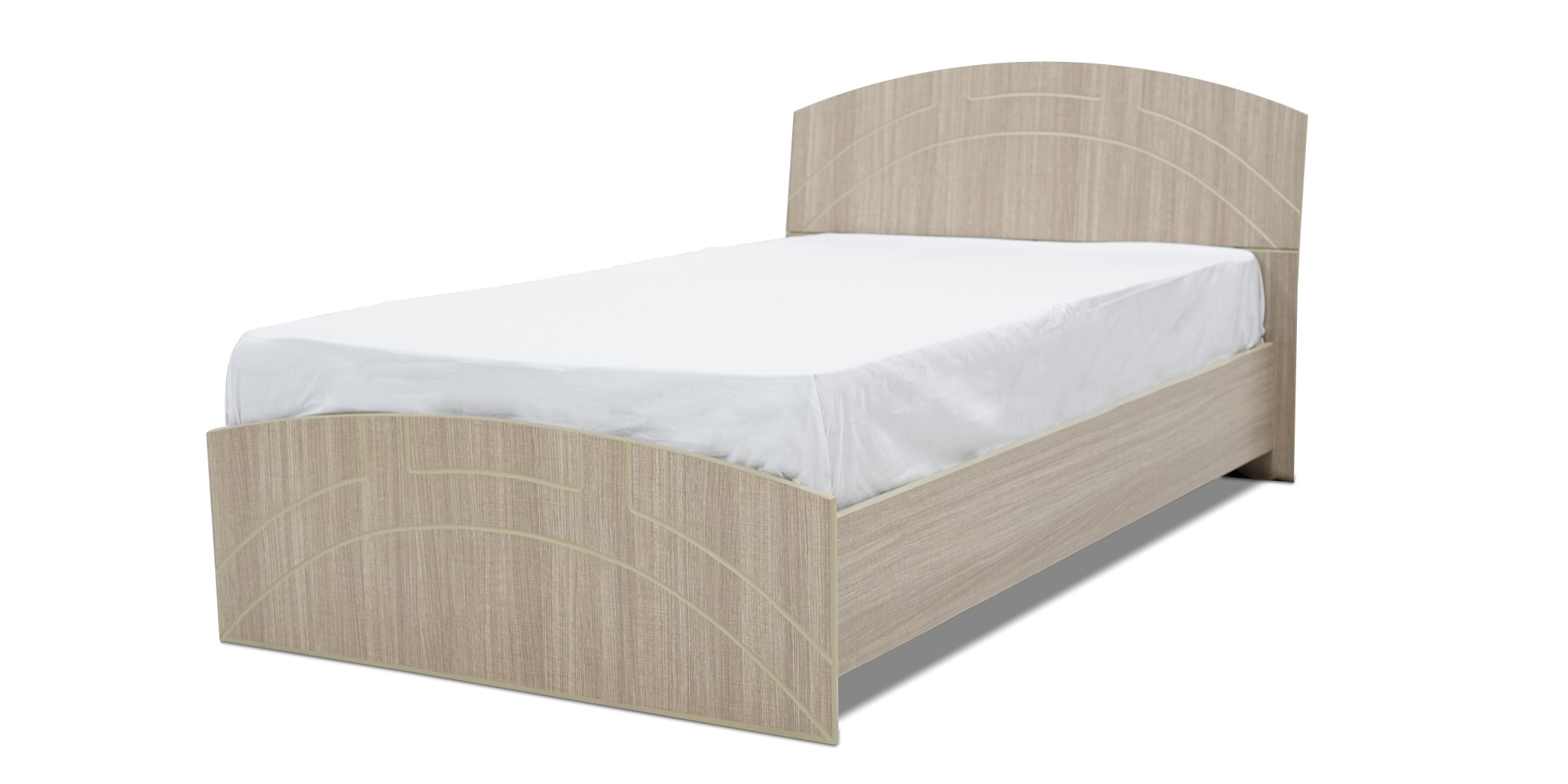 Danica Bed 107x190 cm MDF Melamine Linen