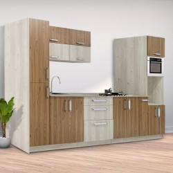 Built in Kitchen Teak/Off white