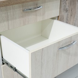 Built in Kitchen Off White / Green / Brown