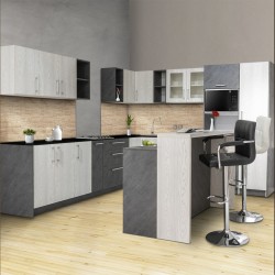 Built in Kitchen Grey/Silver White