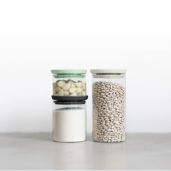 Brabantia 100550 Set of 3 Pcs Mixed Stackable 10YW Glass Jars "O"