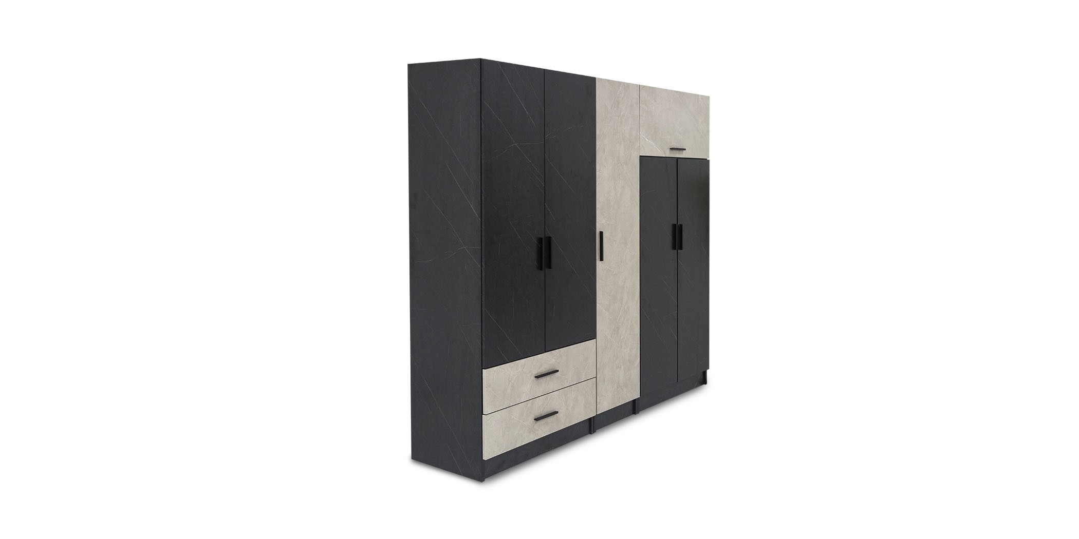 Royce Bedroom Set Greyash and Black Vein