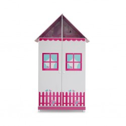 Casinha 2 Doors Wardrobe Pink/White Color