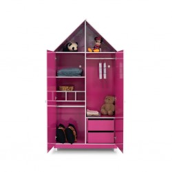 Casinha 2 Doors Wardrobe Pink/White Color