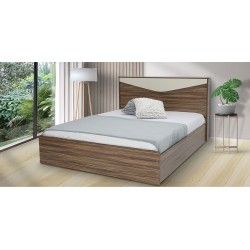 Bellinzona Bed 160x200cm in Melamine MDF Brown & Off White