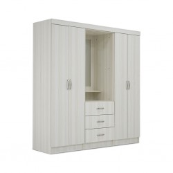 Inicio Wardrobe 4 Doors White Ash in Melamine MDF