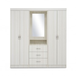 Inicio Wardrobe 4 Doors White Ash in Melamine MDF