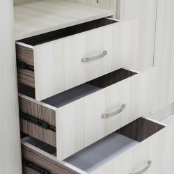 Inicio Wardrobe 4 Doors White Ash in Melamine MDF